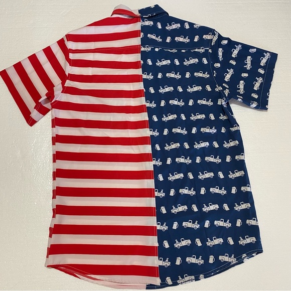 Simply Southern USA America Mens Button Down Shirt Size Small Beer Truck Dog - Picture 5 of 5